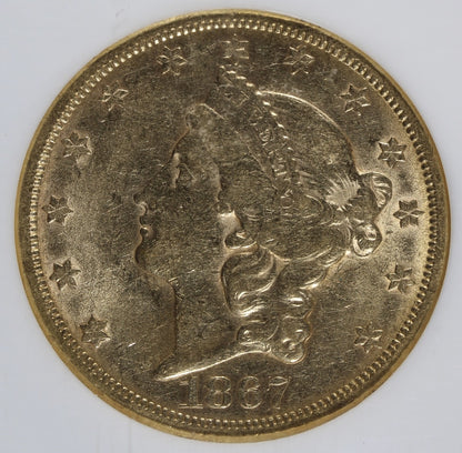 1867-S (AU55 CAC) Liberty Head Gold Double Eagle $20 NGC - Better Date (Type 2)