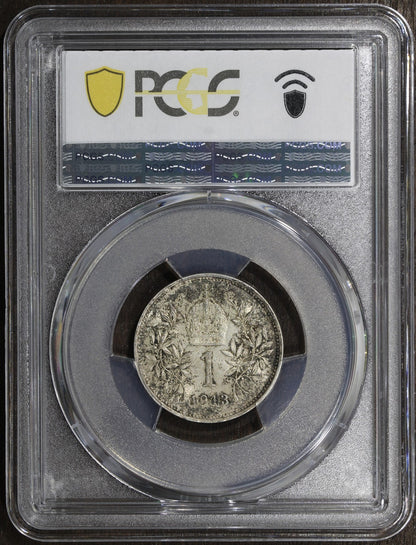 1913 (MS63) Austria Franz Joseph Silver 1 Corona PCGS - Nice Flashy Coin