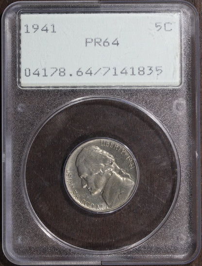 1941 (PR64) Proof Jefferson Nickel 5C PCGS OGH Rattler
