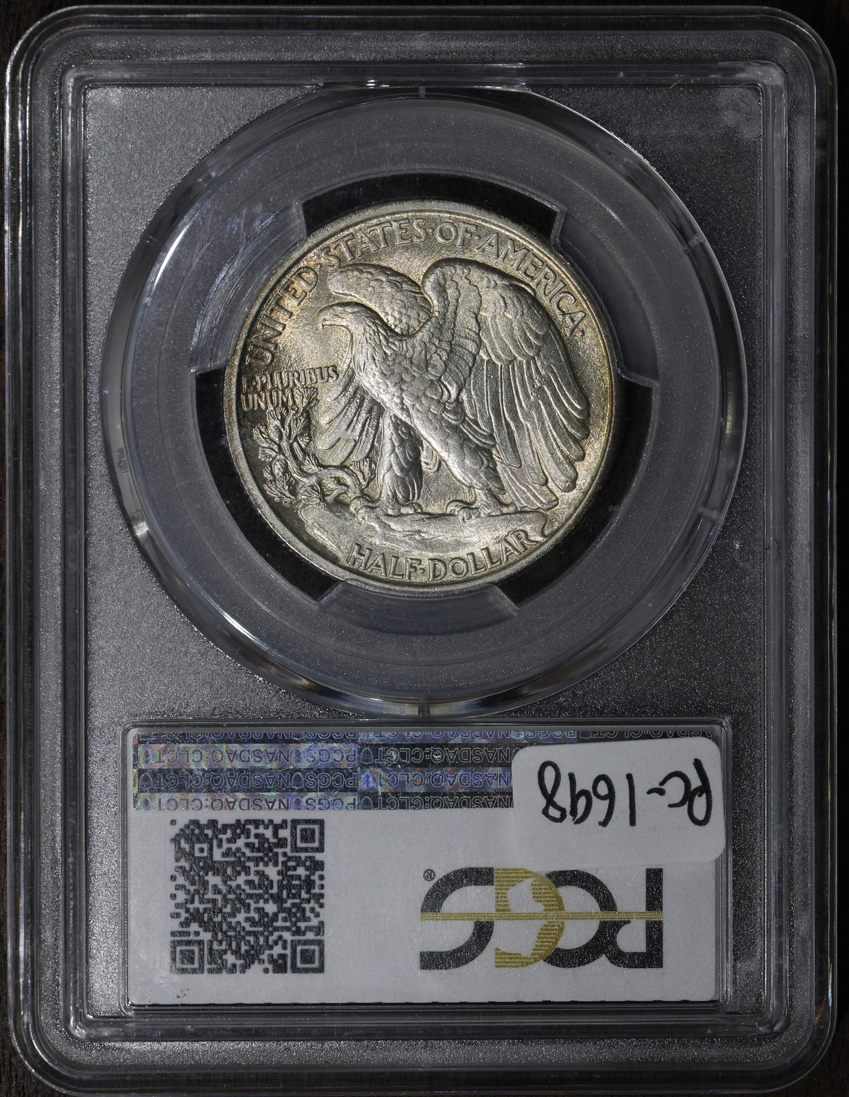 1917 (MS64) Walking Liberty Half Dollar 50C PCGS - Colorful Rainbow Rim Toning