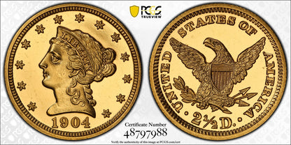 1904 (PR63 CAMEO) Proof Liberty Head Gold Quarter Eagle $2.50 PCGS