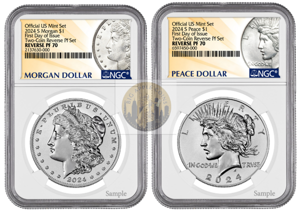 2024-S (RP70) Reverse Proof Morgan & Peace Dollars NGC FDOI First Day of Issue