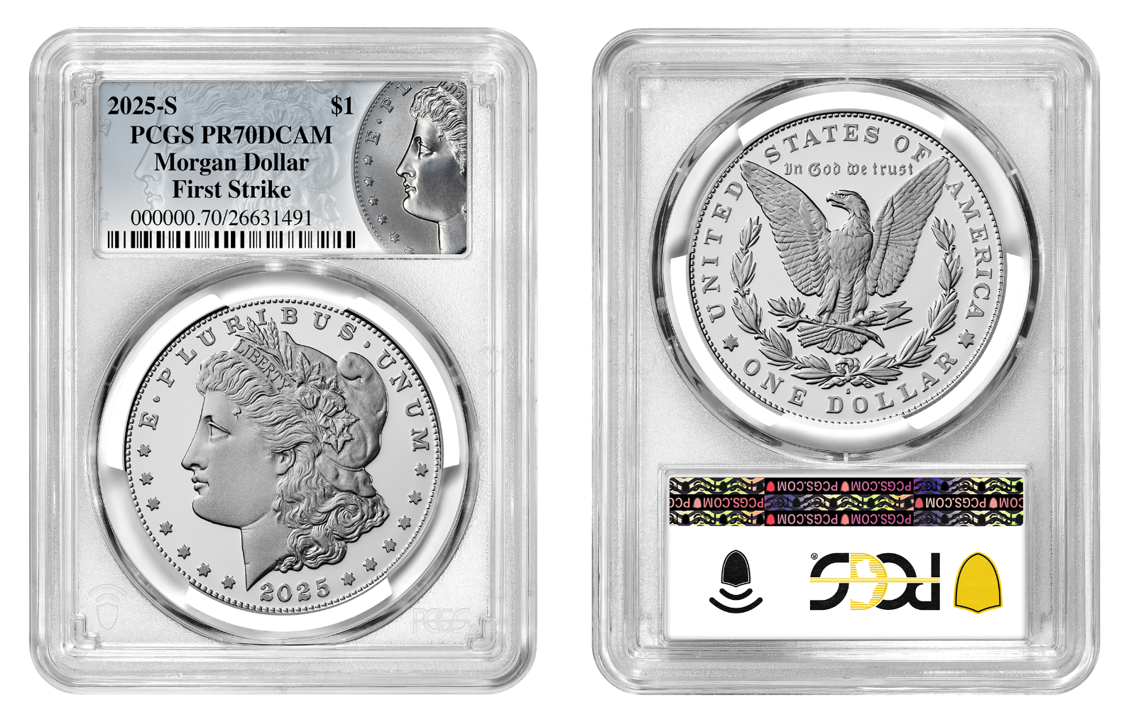 2025-S (PR70) Proof Morgan & Peace Silver Dollar (2 Coin Set) FS PCGS Presale