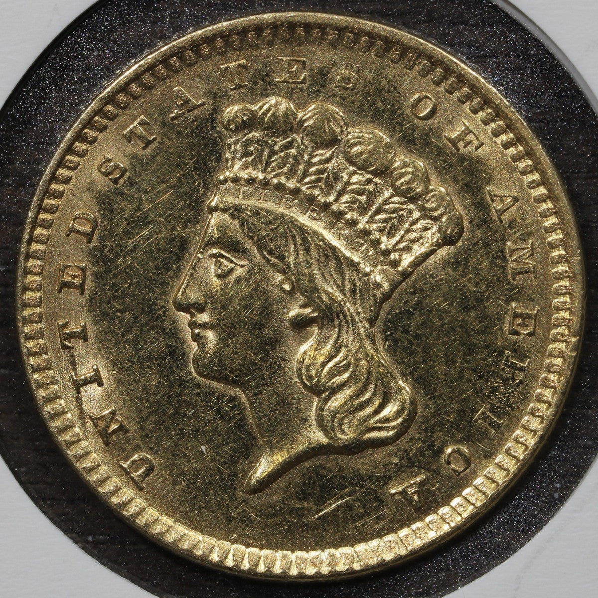 1856 Type 3 Liberty Head Gold Dollar G$1 - AU About Uncirculated