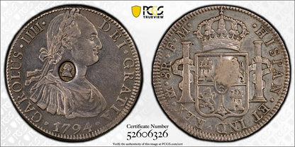 1794 (XF Detail) Great Britain England Bank Dollar $1 C/M Mexico 8 Reales PCGS