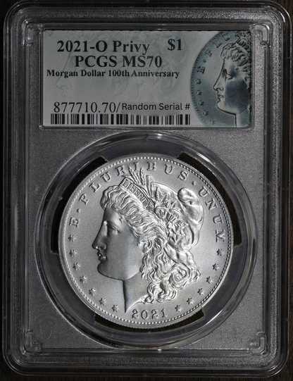 2021-O (MS70) Morgan Silver Dollar $1 PCGS - 100th Anniversary