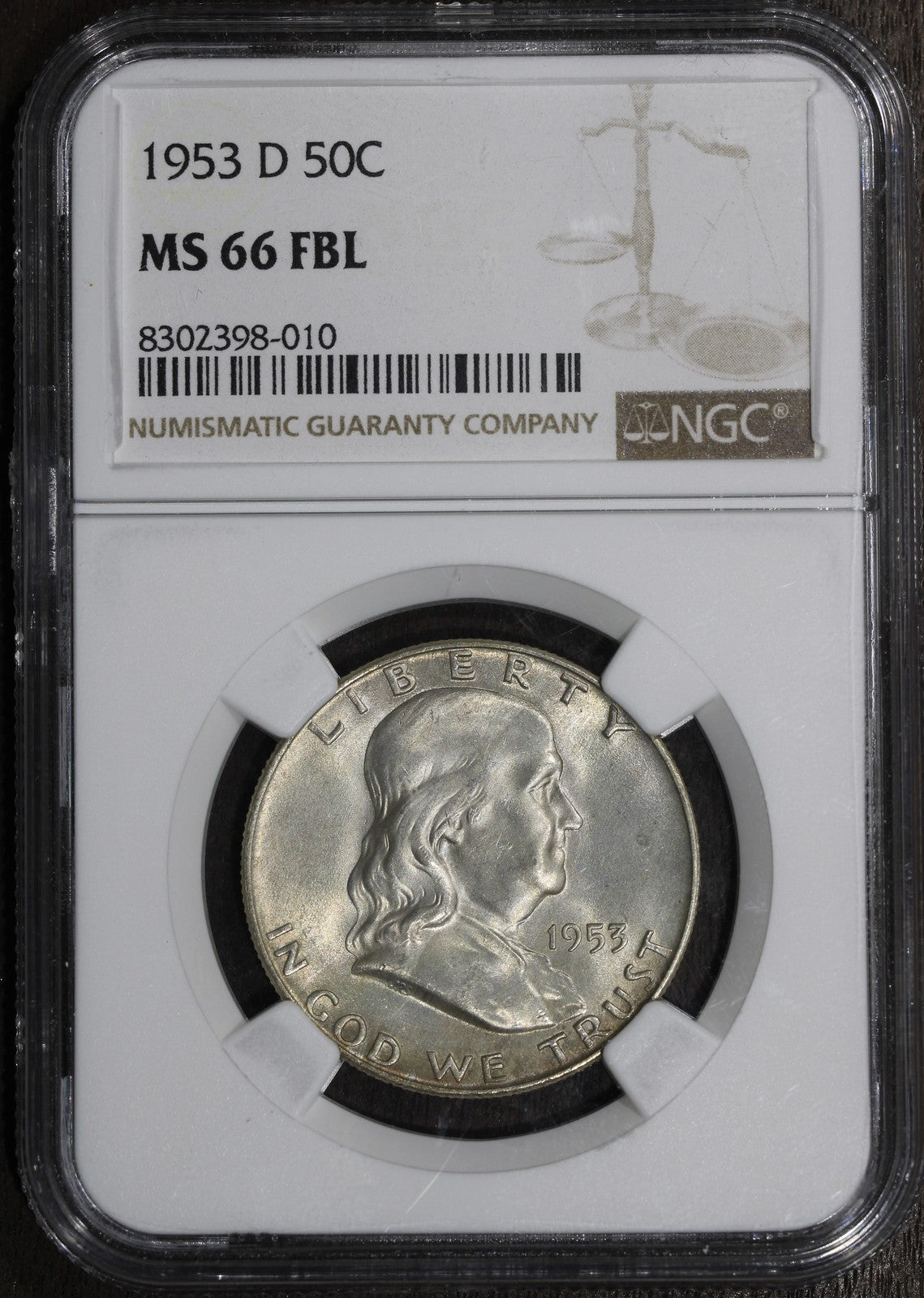 1953-D (MS66 FBL) Franklin Half Dollar 50C NGC