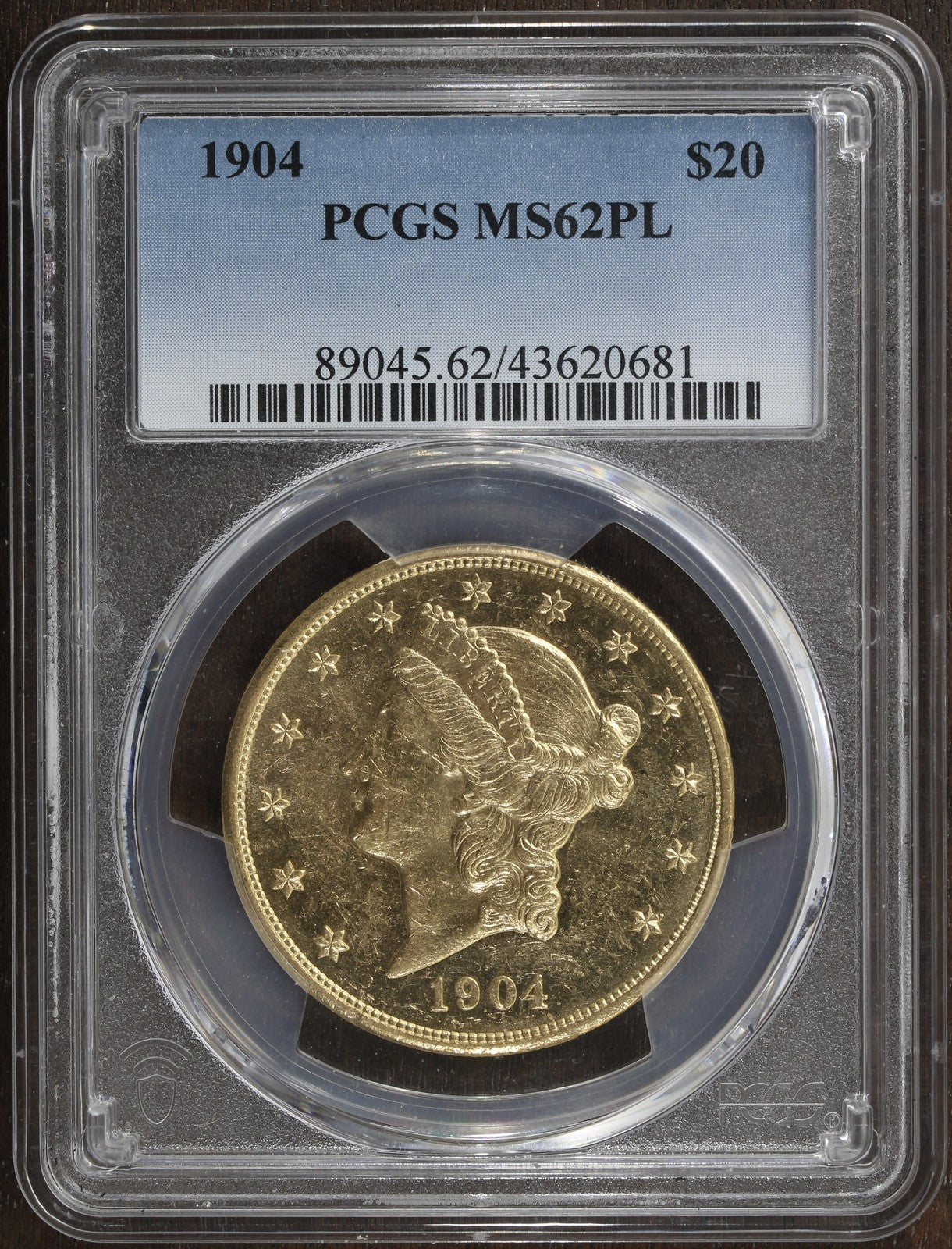 1904 (MS62 PL) Liberty Head Gold Double Eagle $20 PCGS - Prooflike