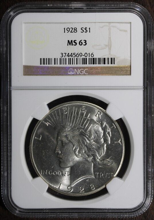 1928 (MS63) Peace Silver Dollar $1 NGC - KEY DATE