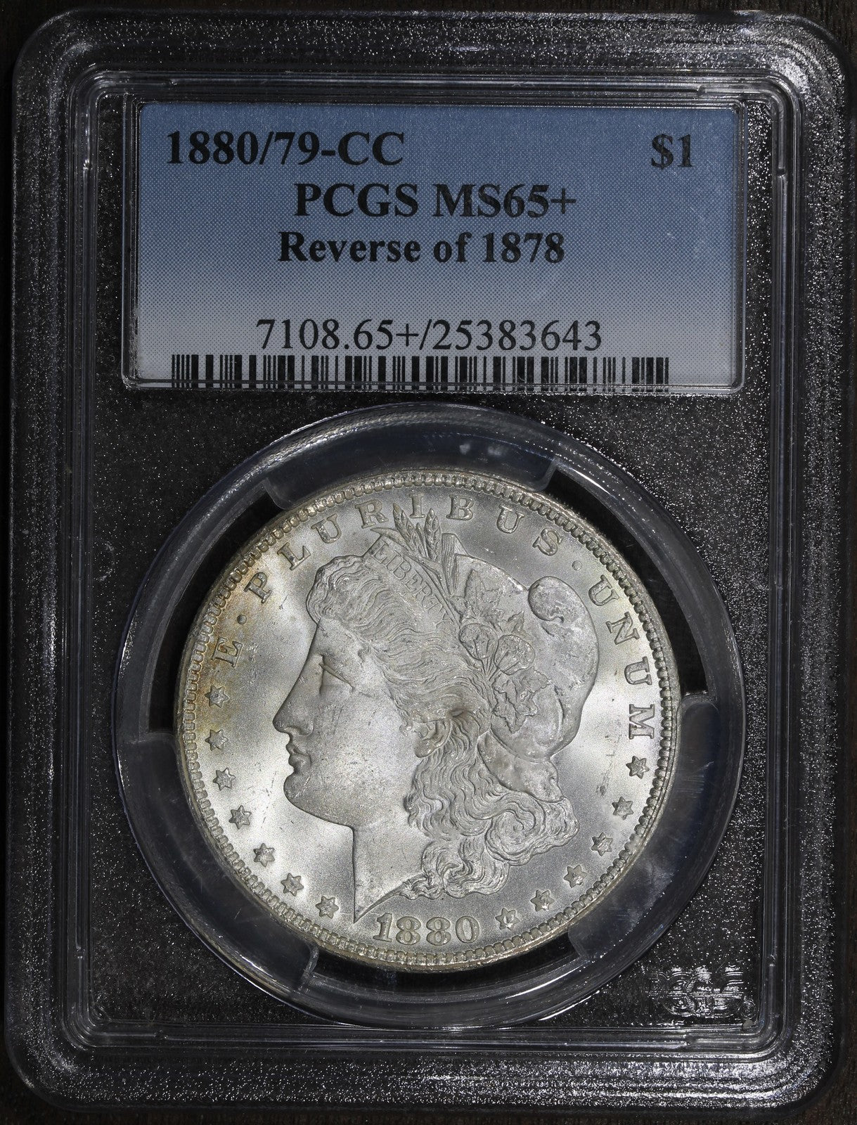 1880/79-CC (MS65+) Morgan Silver Dollar $1 PCGS - Reverse of 1878