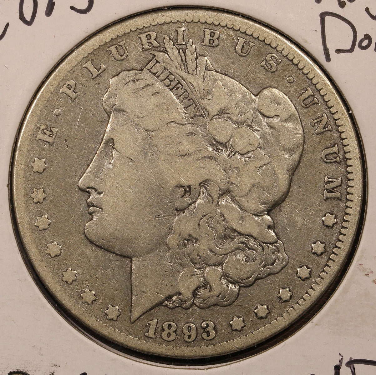 1893-CC Morgan Silver Dollar $1 VF- Very Key Date Coin