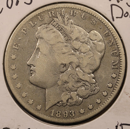 1893-CC Morgan Silver Dollar $1 VF- Very Key Date Coin