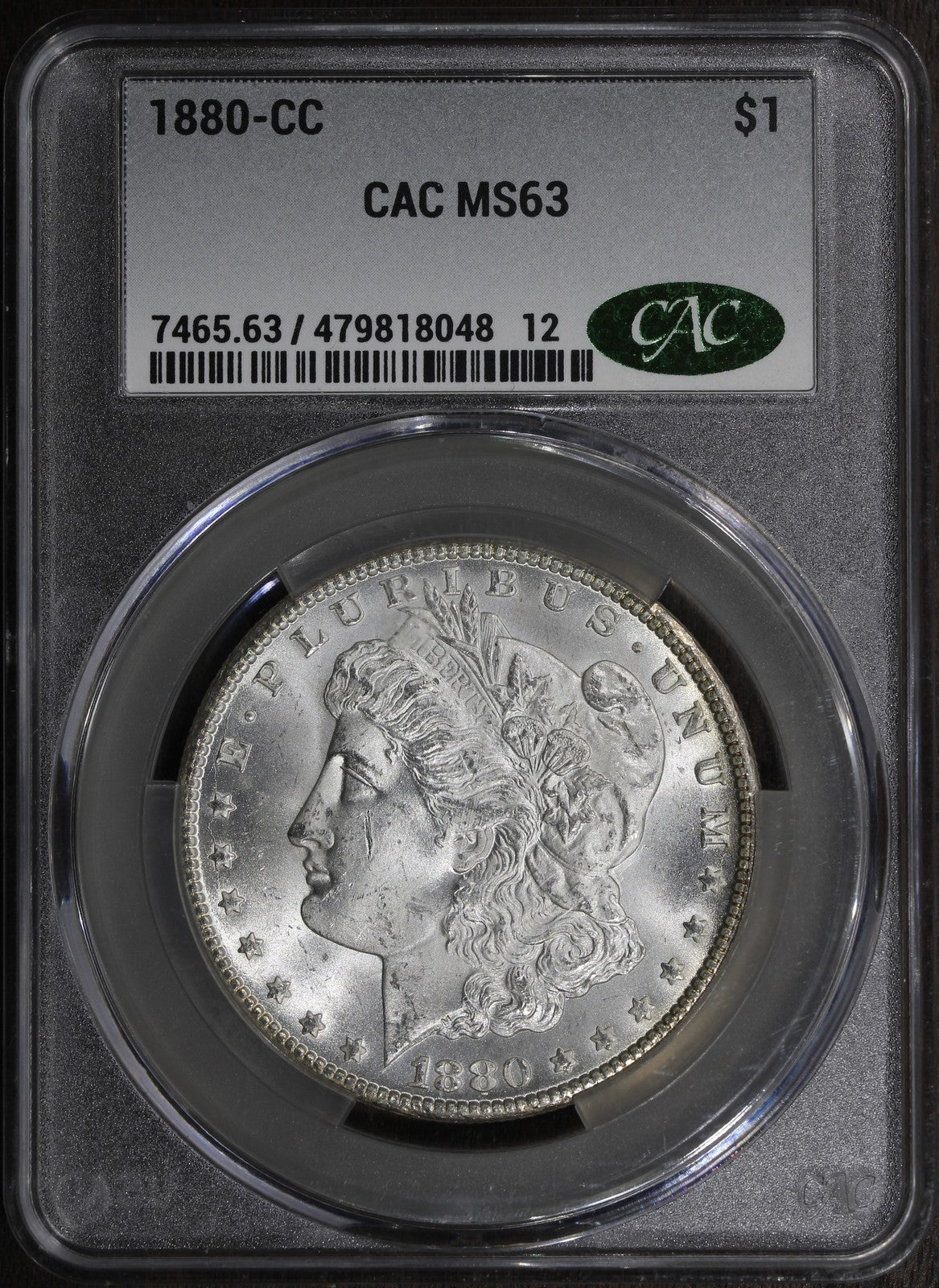 1880-CC (MS63 CAC) Morgan Silver Dollar $1 CACG