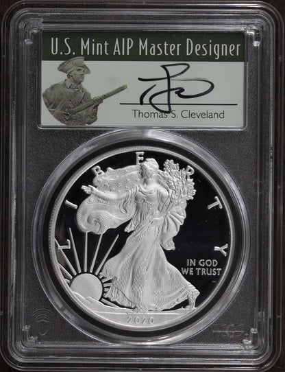 2020-S (PR70) Proof American Silver Eagle ASE $1 PCGS - Cleveland Signed FDOI