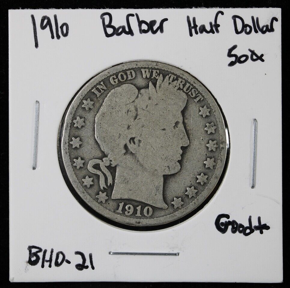 1910 Barber Half Dollar 50c - G+