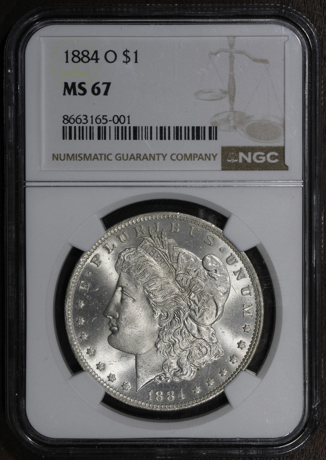 1884-O (MS67) Morgan Silver Dollar $1 NGC - Superb Gem
