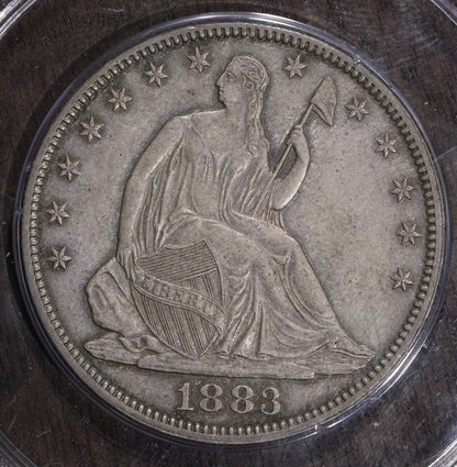 1883 (AU55) Seated Liberty Half Dollar 50C PCGS Rattler - Better Date