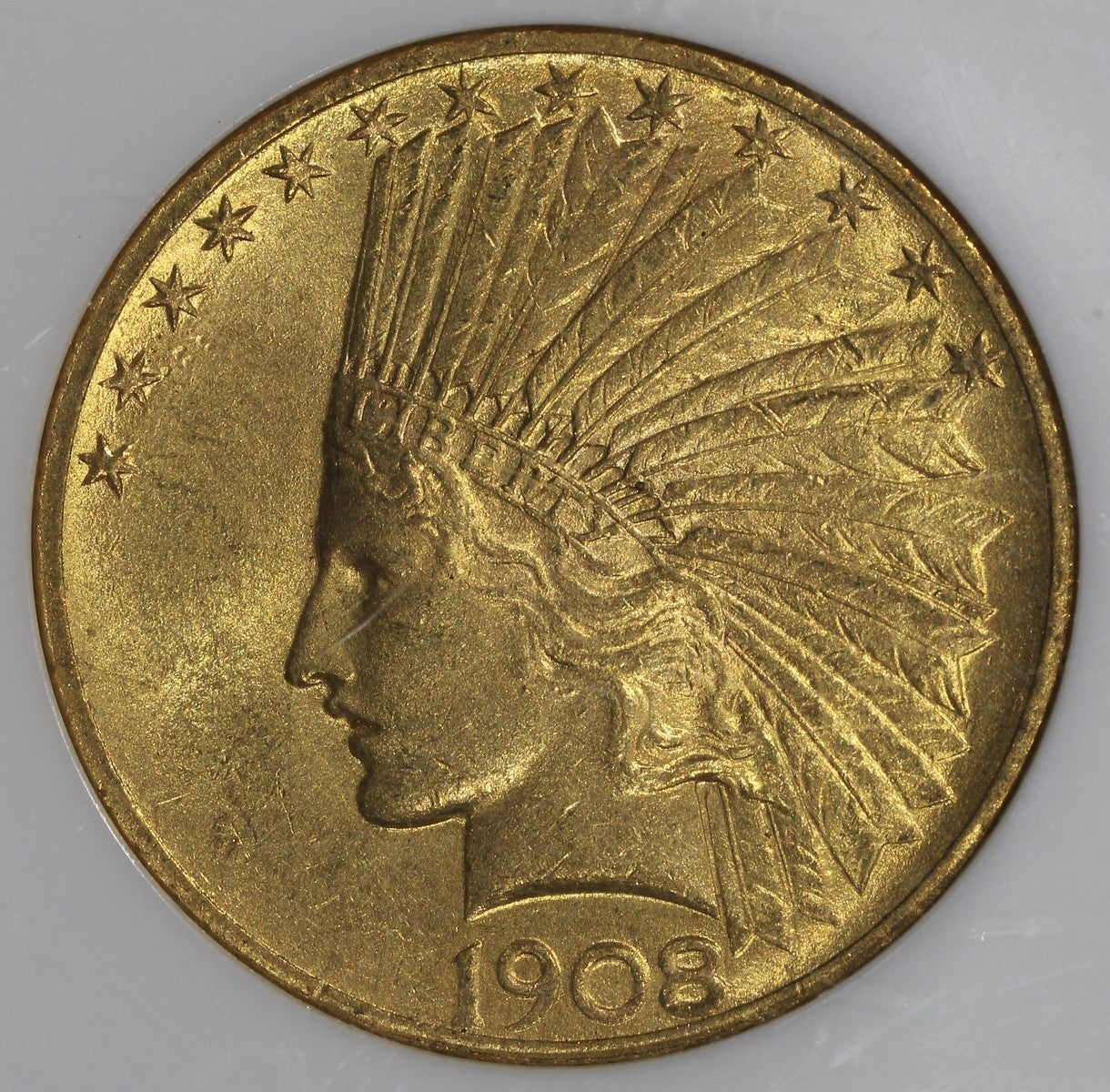 1908 (MS61 CAC) Indian Head Gold Eagle $10 NGC - With Motto