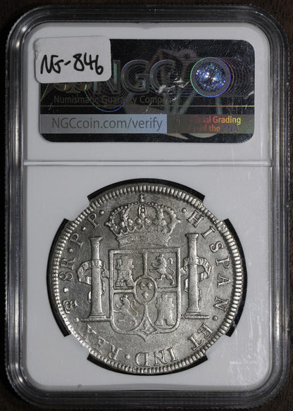 1802-PTS (AU55) Bolivia 8 Real 8R NGC - Potosi Mint