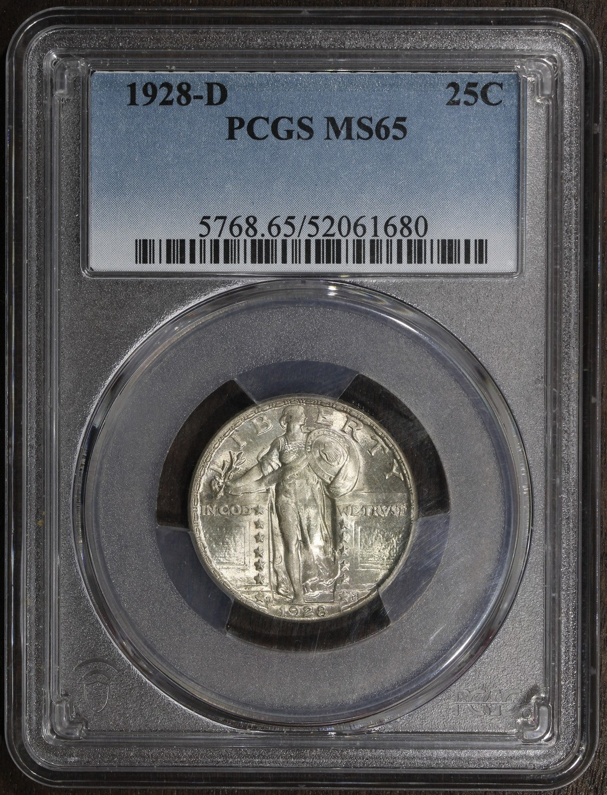 1928-D (MS65) Standing Liberty Quarter 25C PCGS - GEM SLQ