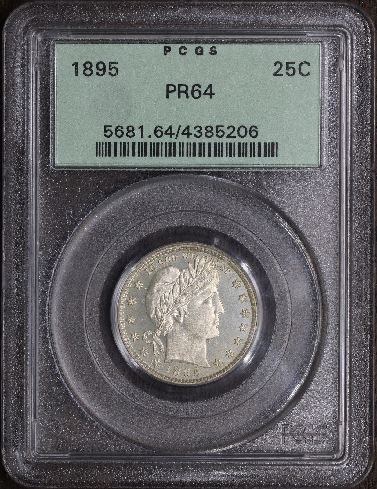 1895 (PR64) Proof Barber Quarter 25C PCGS OGH - Slightly Cameo
