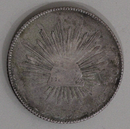 Mexico 1876-Zs Cap and Ray 8 Reales - Zacatecas Mint Silver Coin