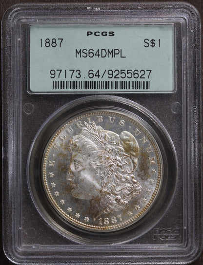 1887 (MS64DMPL) Morgan Silver Dollar $1 PCGS OGH - Beautiful