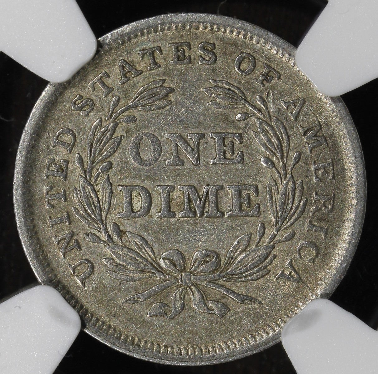 1838 (AU58 CAC) Seated Liberty Dime 10C NGC - Large Stars