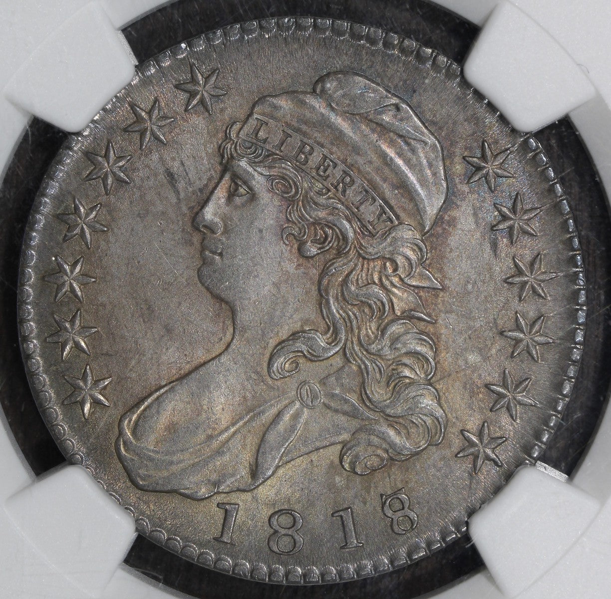 1818/7 (MS64) Capped Bust Half Dollar 50C NGC - Large 8, O-101A