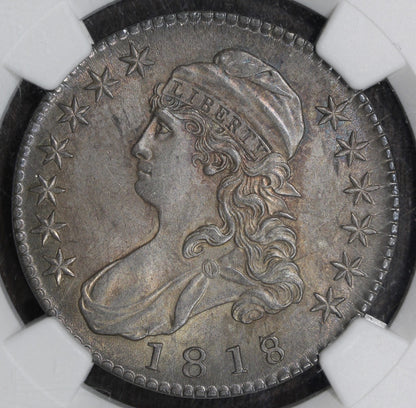 1818/7 (MS64) Capped Bust Half Dollar 50C NGC - Large 8, O-101A