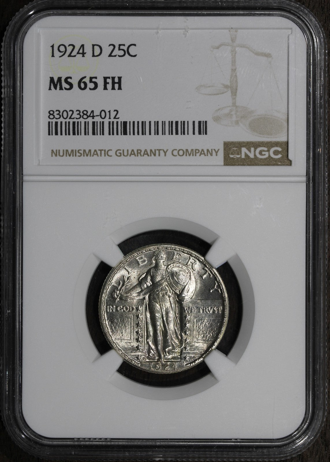 1924-D (MS65FH) Standing Liberty Quarter 25C NGC - Blast White, Full Head