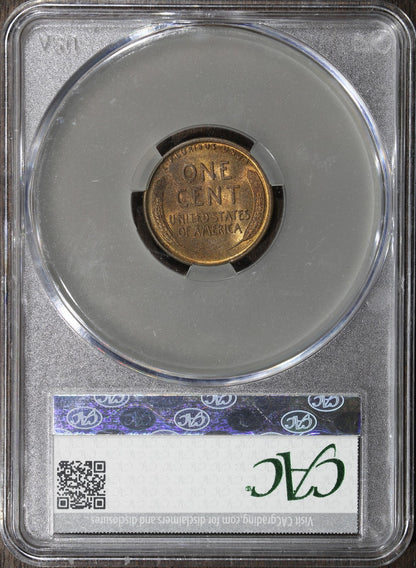 1909 (MS64RB CAC) Lincoln Wheat Cent 1C CACG - First Year