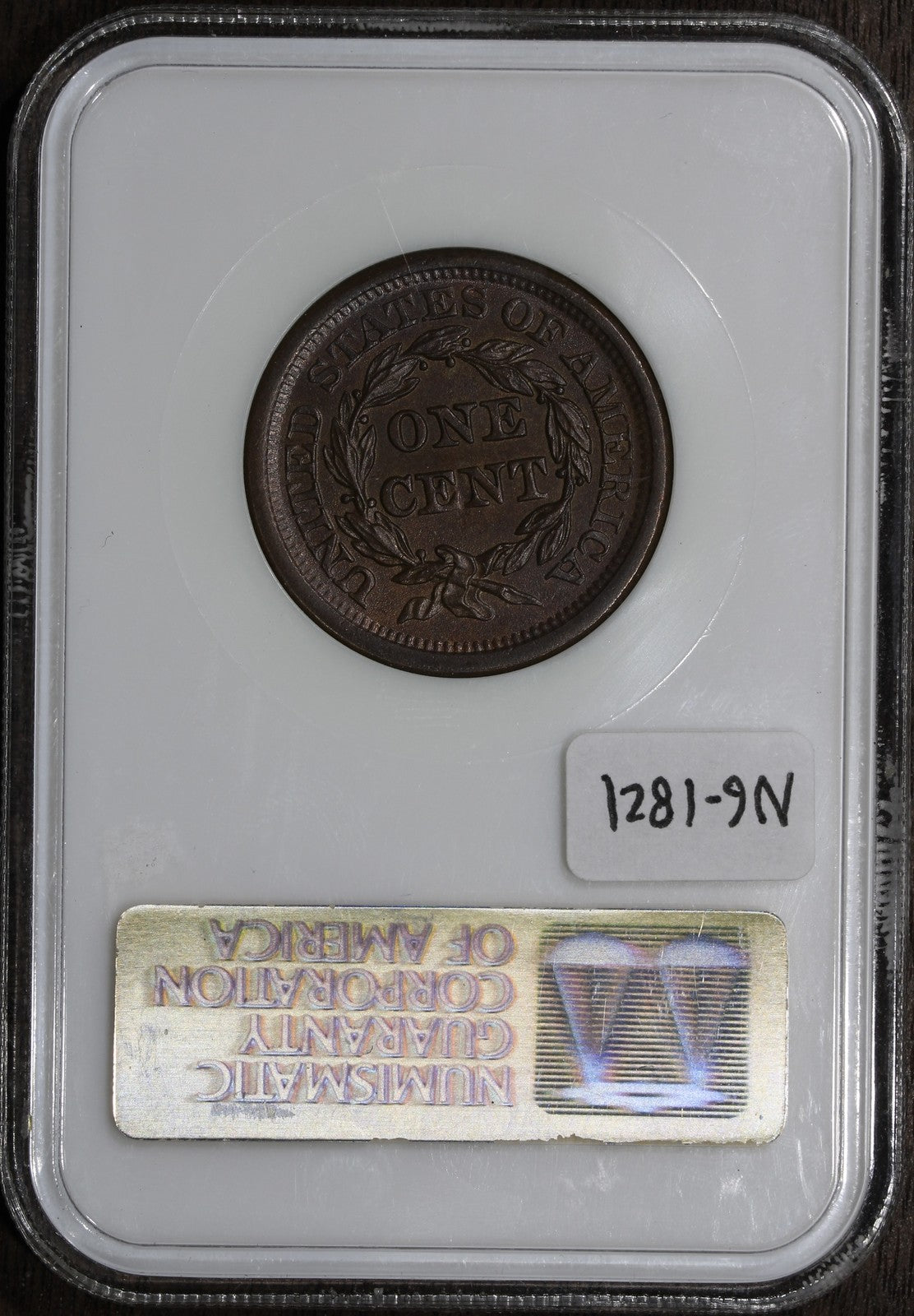 1853 (MS65 BN CAC) Braided Hair Large Cent 1C NGC - Old Holder
