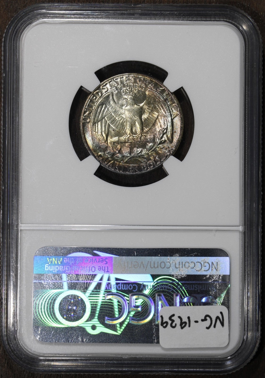 1953 (MS66) Washington Quarter 25C NGC - Rainbow Toned