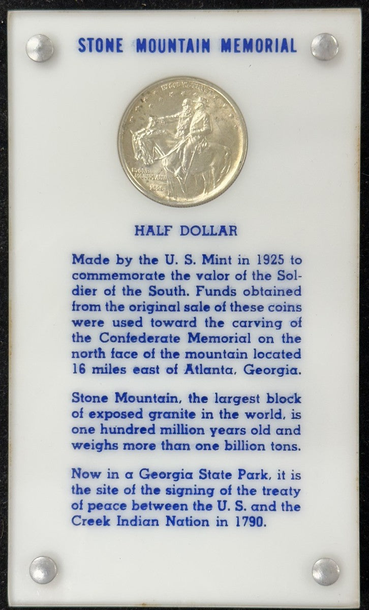 1925 Stone Mountain Commemorative Silver Half Dollar - BU Plastic Holder