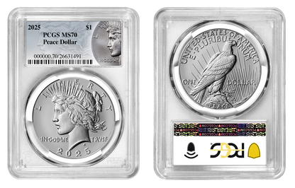 2025-P (MS70) Morgan & Peace Silver Dollar (2 Coin Set) PCGS
