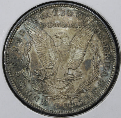 1889 Morgan Silver Dollar $1 BU - Lovely Rainbow Blue Toned UNC