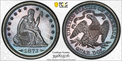 1873 (PR65) Proof Seated Liberty Quarter 25C PCGS - Arrows