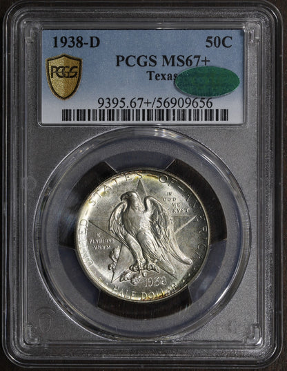 1938-D (MS67+ CAC) Texas Commemorative Half Dollar 50C PCGS - PLUS