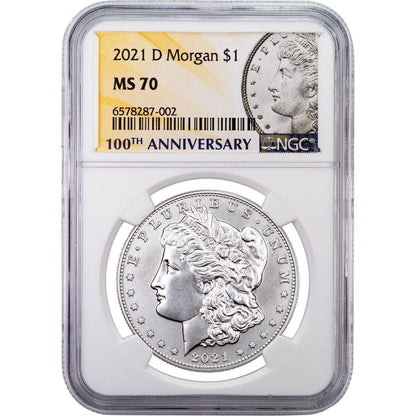 2021-D (MS70) Morgan Silver Dollar NGC - RARE MS70 DENVER