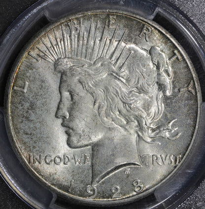 1928 (MS63) Peace Silver Dollar $1 PCGS - Key Date!