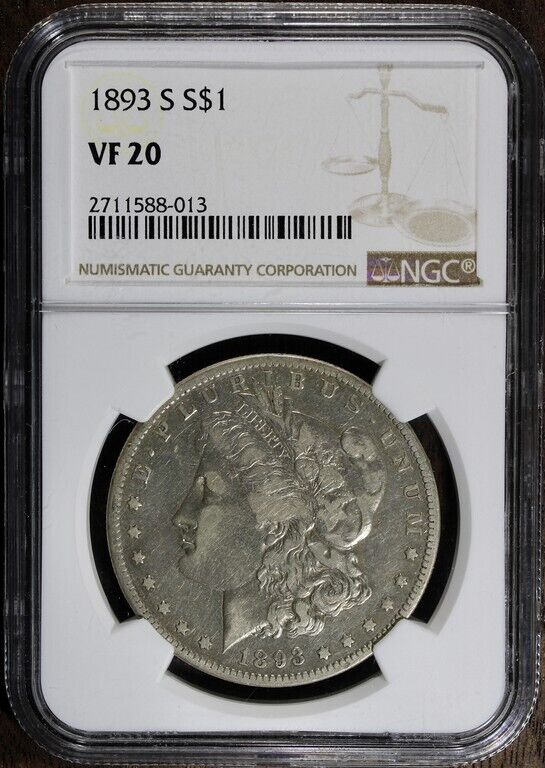 1893-S (VF20) Morgan Silver Dollar $1 NGC - KEY DATE