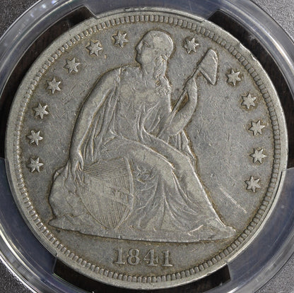 1841 (VF30) Seated Liberty Dollar $1 PCGS - Great Circulated Seated Dollar