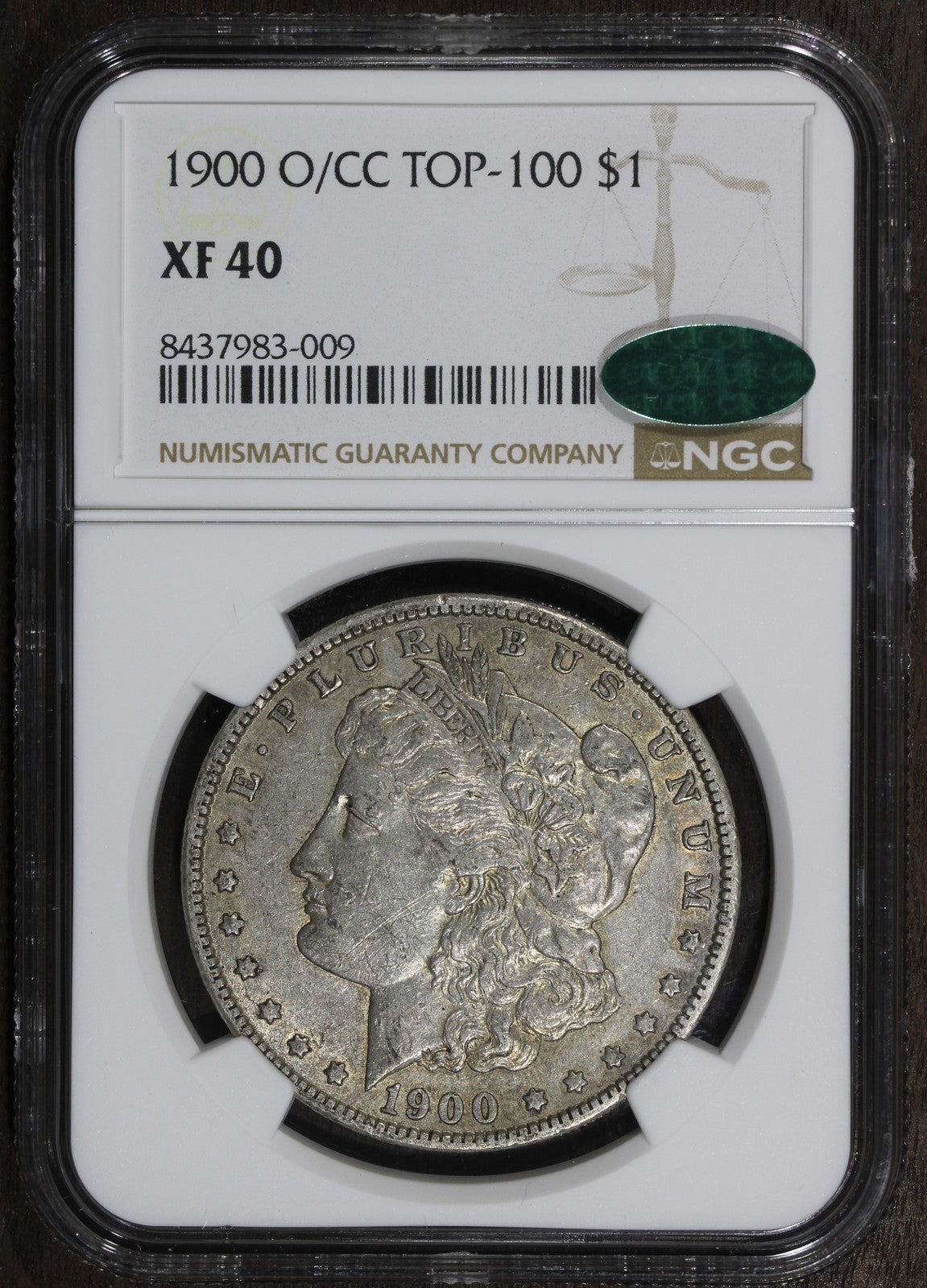 1900-O/CC (XF40 CAC) Morgan Silver Dollar $1 NGC - O Over CC Variety