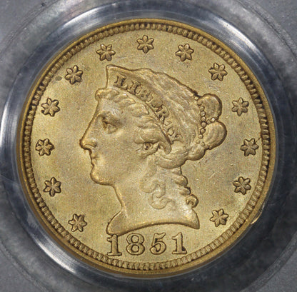 1851 (XF45) $2.50 Liberty Head Gold Quarter Eagle $2.5 PCGS