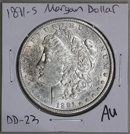 1891-S (AU) Morgan Silver Dollar $1 1891 S Almost Uncirculated