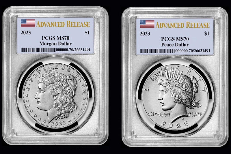 2023 (P, S) Six Coin Set $1 Morgan & Peace Silver Dollar AR PCGS