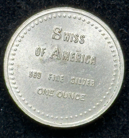 1 Troy Oz .999 Pure Silver Swiss Of America Rolo Round