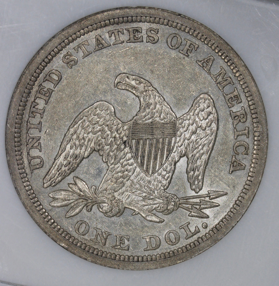 1847 (AU58) $1 Seated Liberty Silver Dollar NGC