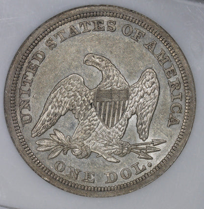 1847 (AU58) $1 Seated Liberty Silver Dollar NGC